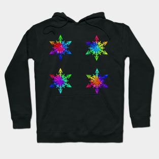 Neon Rainbow Snowflakes Hoodie